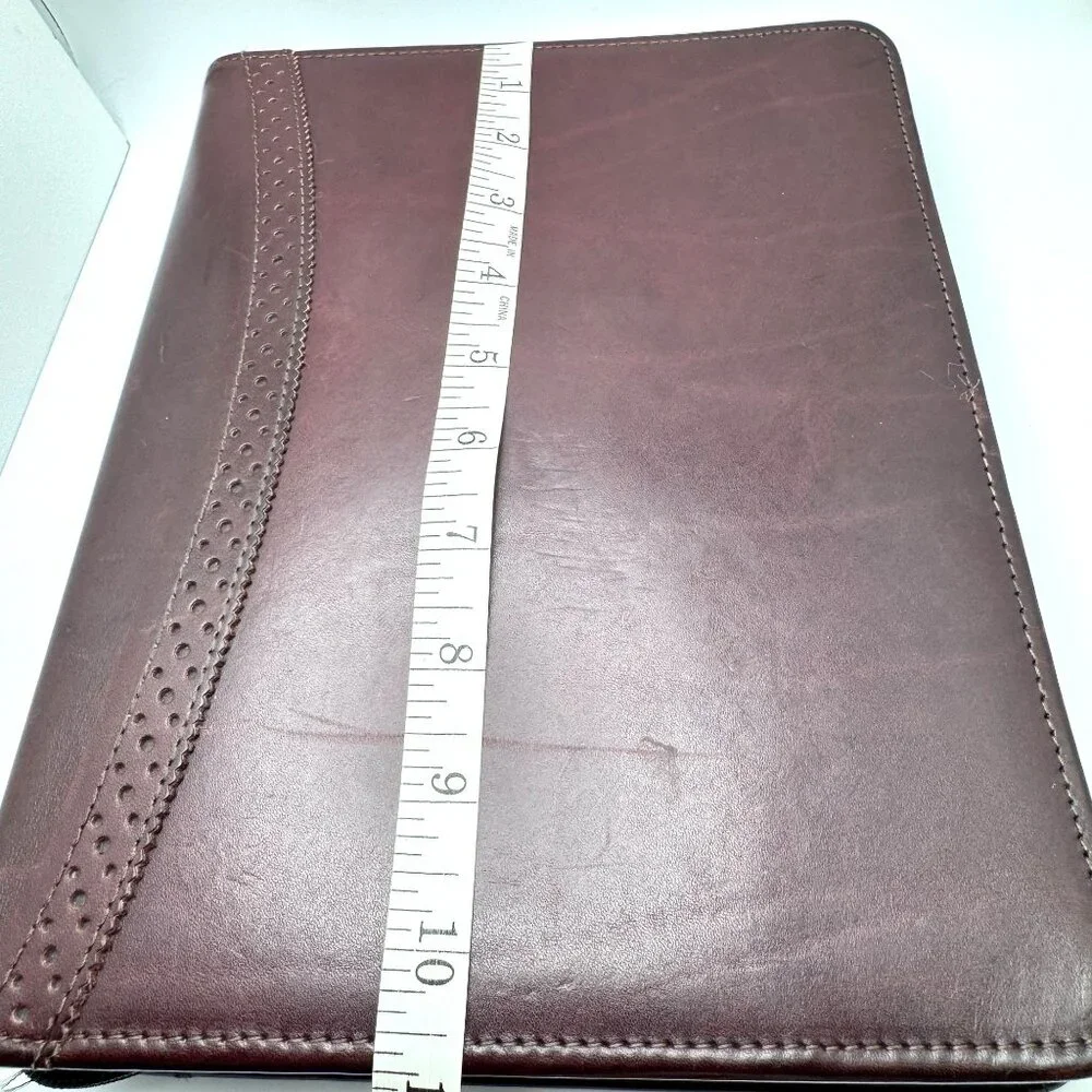 Franklin Covey Full Grain Aniline Leather Classic Sz Planner Zip 7 Ring Binder